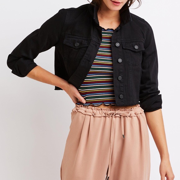 black denim jacket charlotte russe